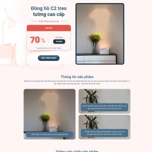 Theme wordpress Landing page đồng hồ dán tường 3D